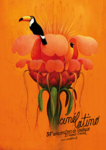 Affiche de Cinélatino, 38èmes rencontres de Toulouse réalisée par Ronald Curchod