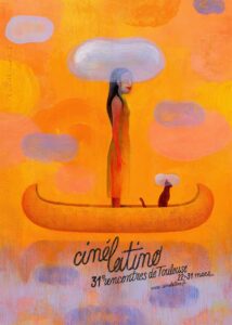 Affiche de Cinélatino, 32èmes rencontres de Toulouse réalisée par Ronald Curchod
