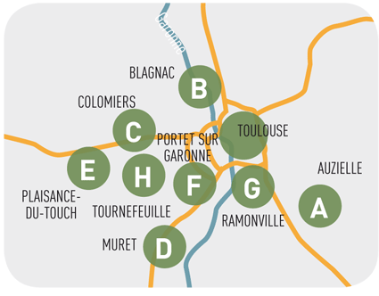 Carte des salles partenaires en périphérie